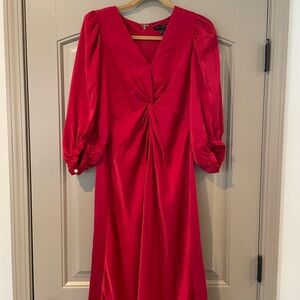 Banana Republic Vibrant Red Long Sleeve Dress